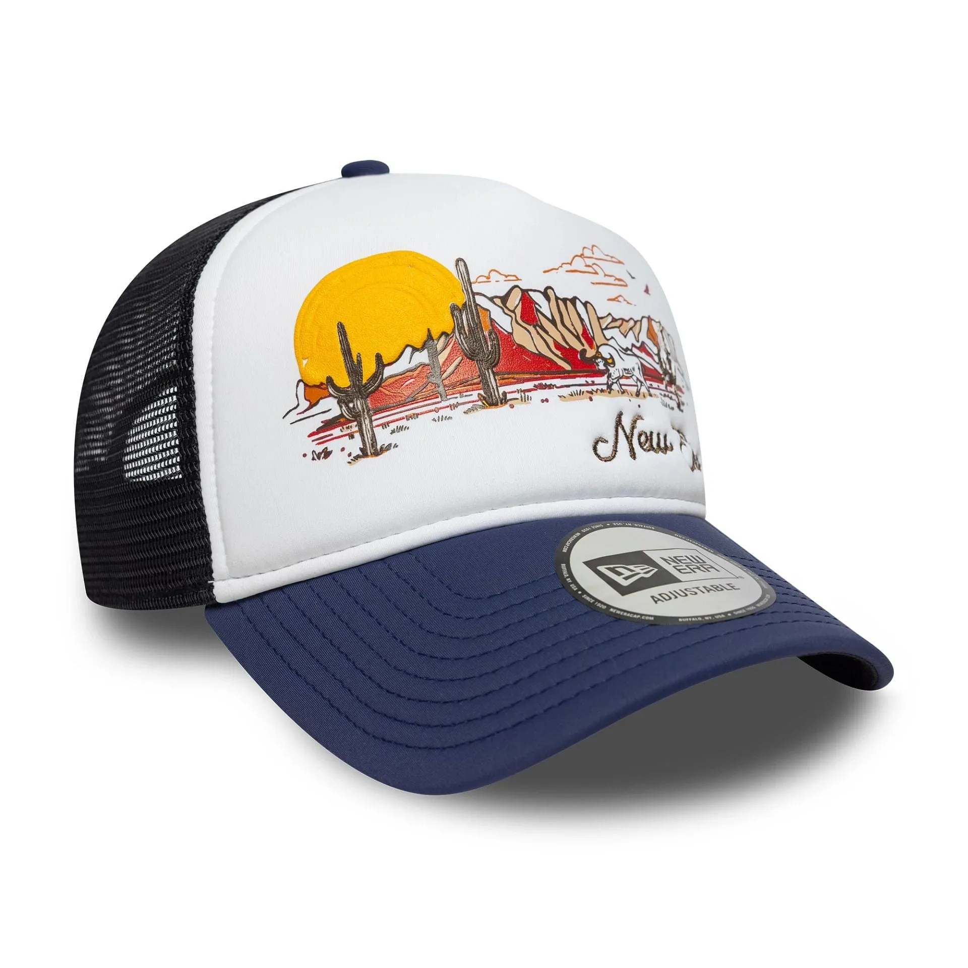 New Era Western Navy 9FORTY A-Frame Trucker Adjustable Cap Billy J