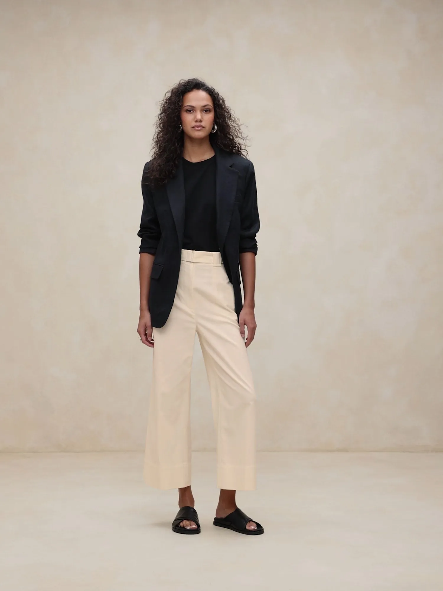 Oceanside Wide-Leg Cropped Pant Banana Republic