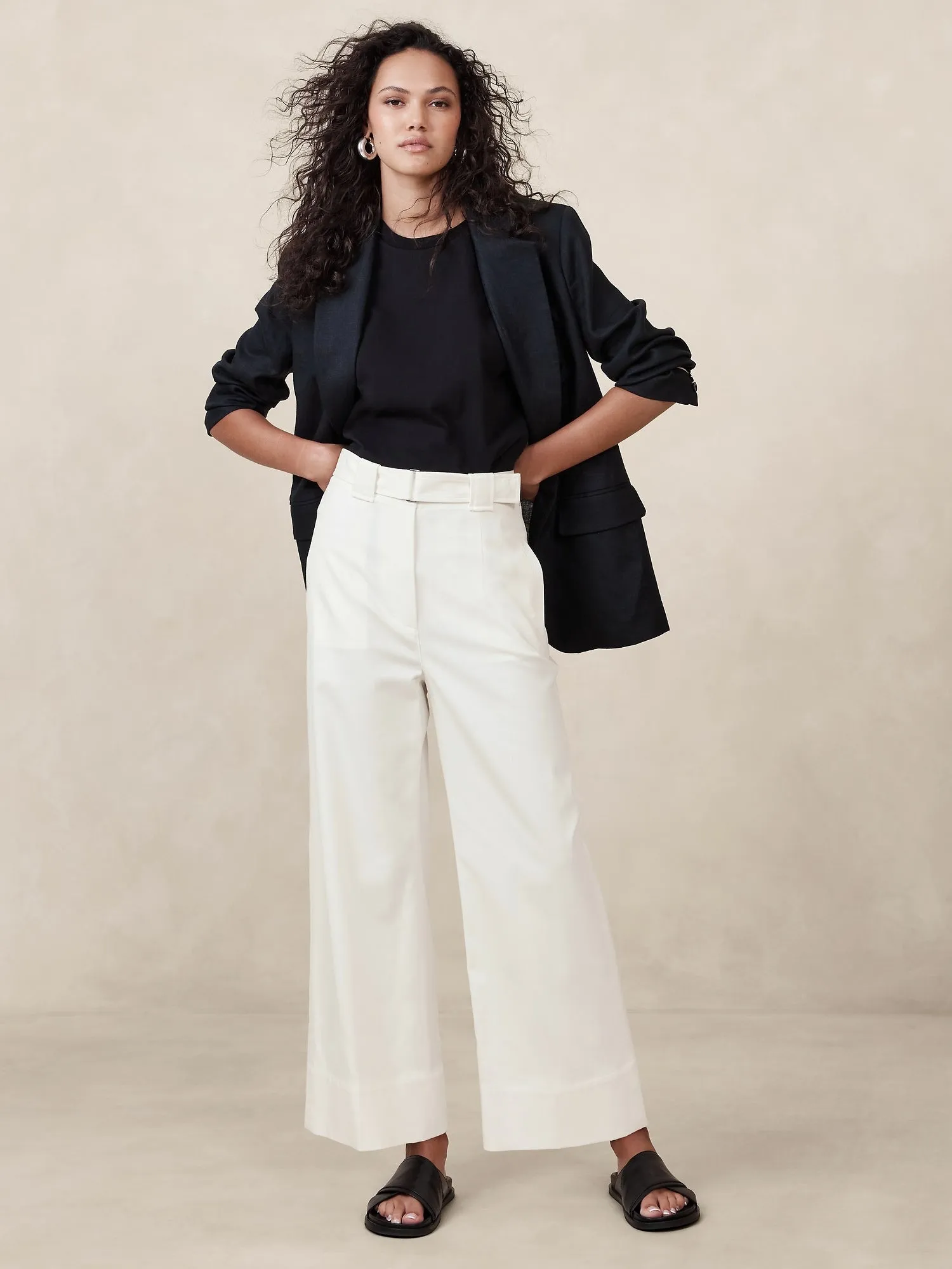 Oceanside Wide-Leg Cropped Pant Banana Republic