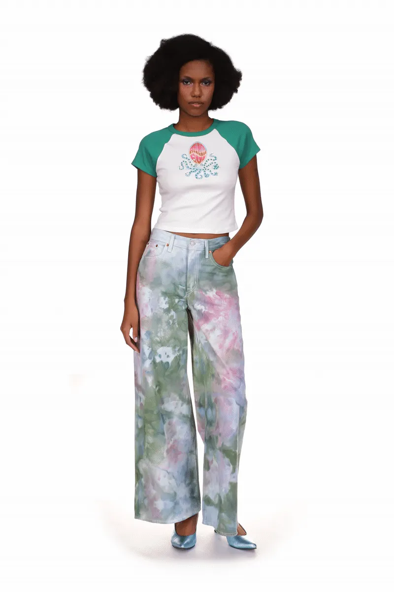 Octopus Raglan Baby Tee Green Annasui