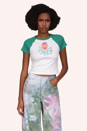 Octopus Raglan Baby Tee Green Annasui
