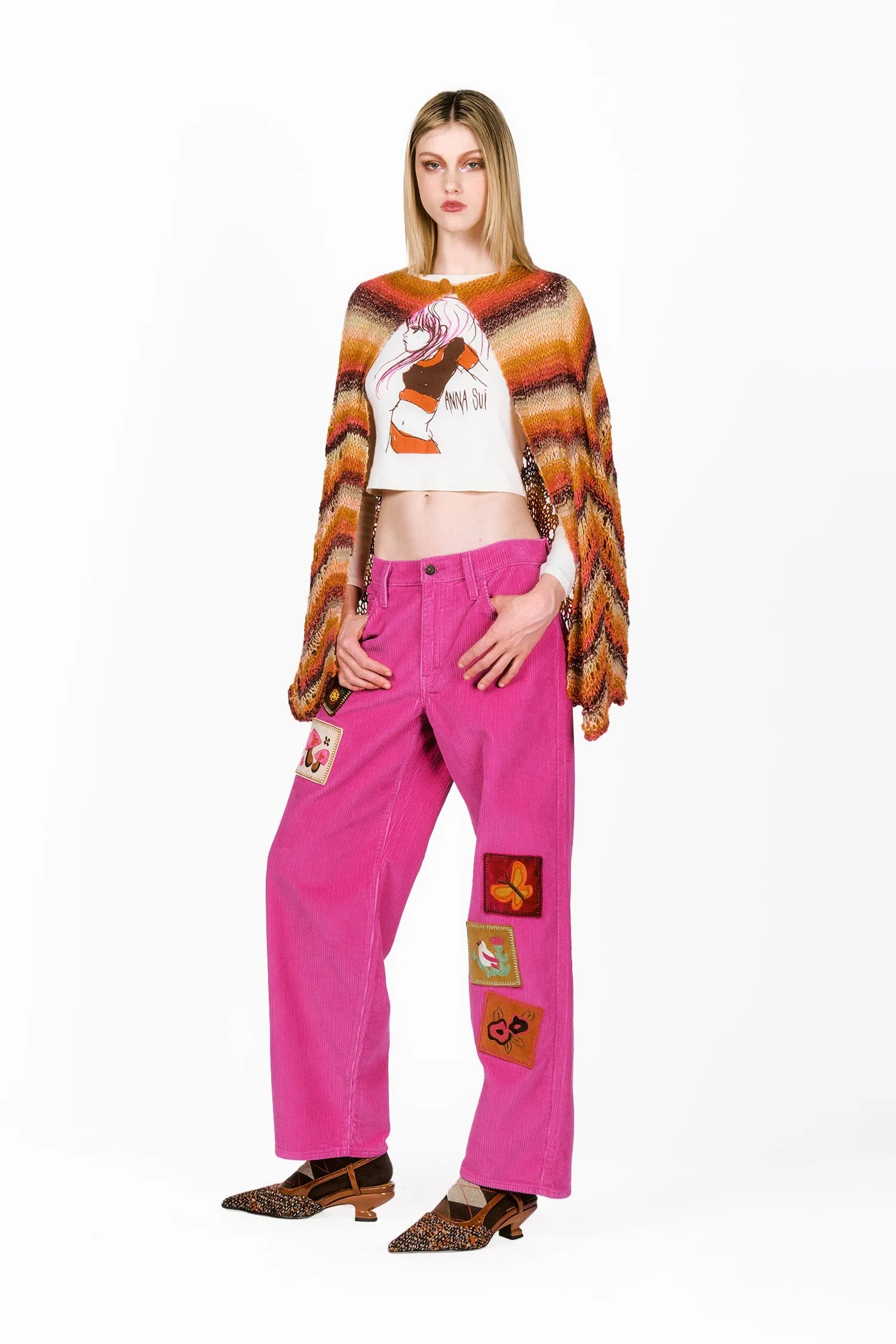 Ombre Hand Crochet Cape Annasui