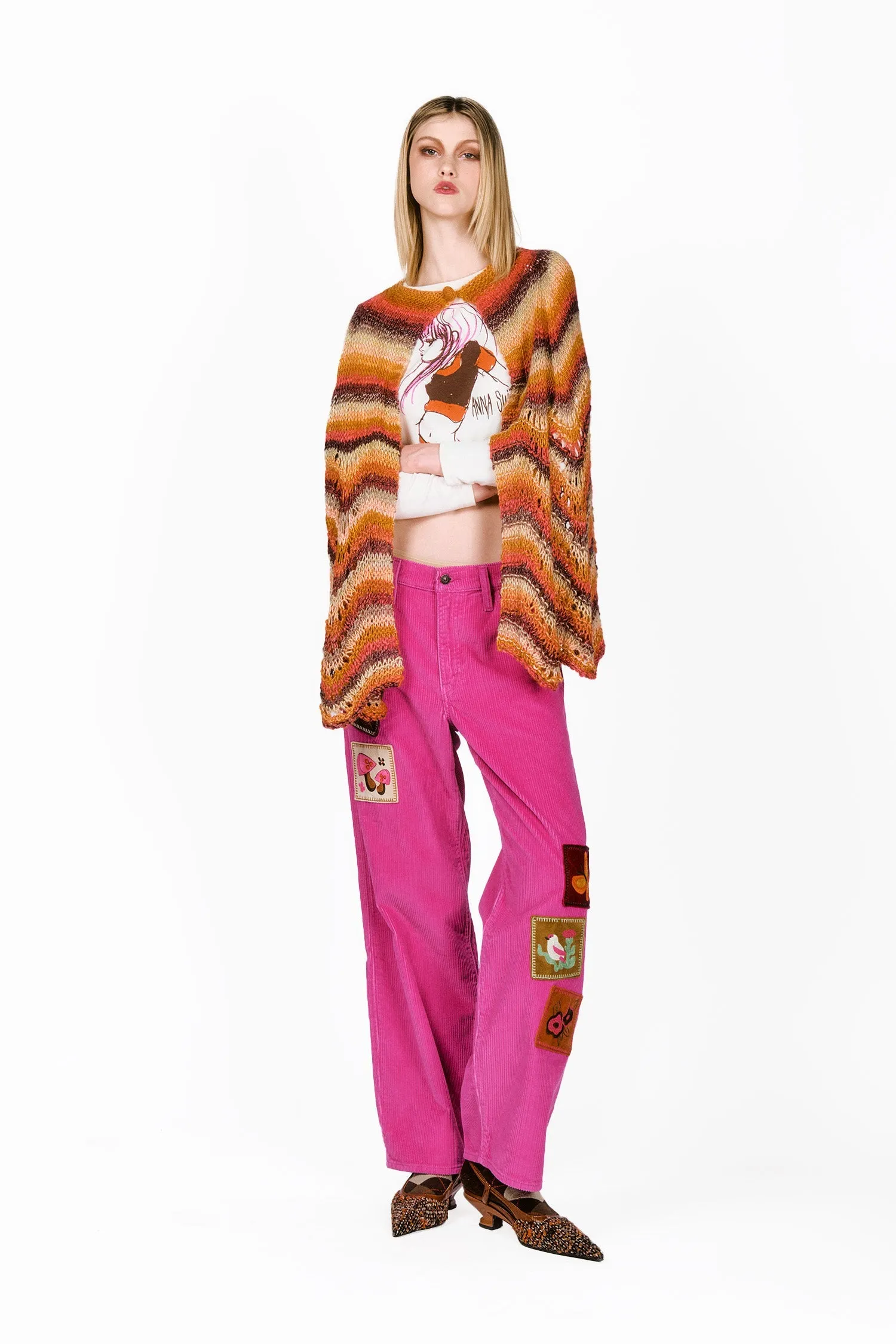 Ombre Hand Crochet Cape Annasui