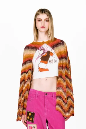 Ombre Hand Crochet Cape Annasui