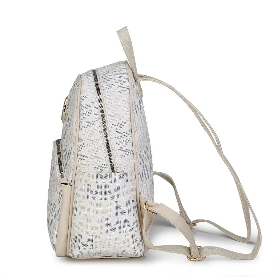 Palmer Vegan Leather Signature logo-print Womens Backpack