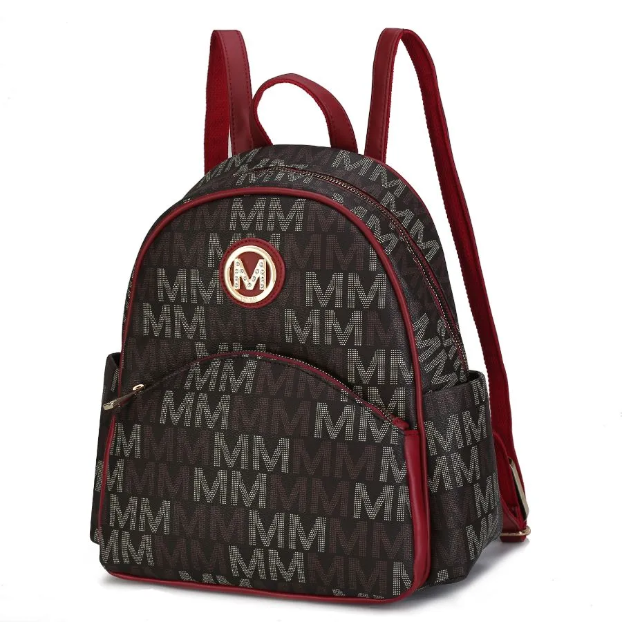 Palmer Vegan Leather Signature logo-print Womens Backpack