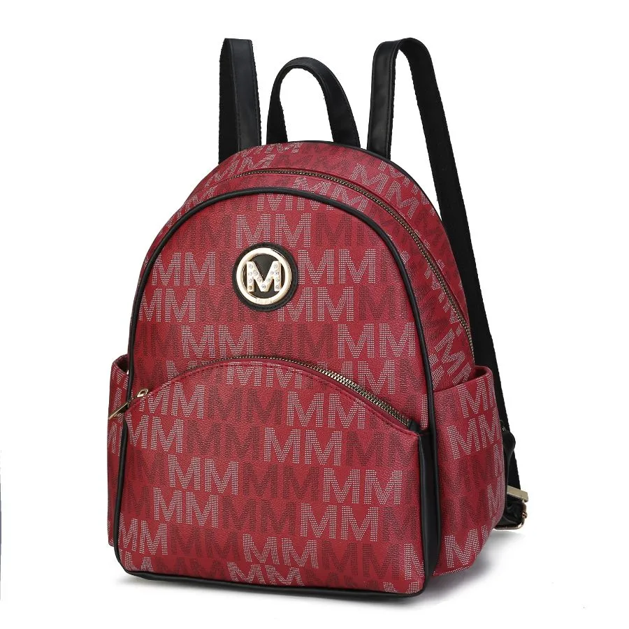 Palmer Vegan Leather Signature logo-print Womens Backpack