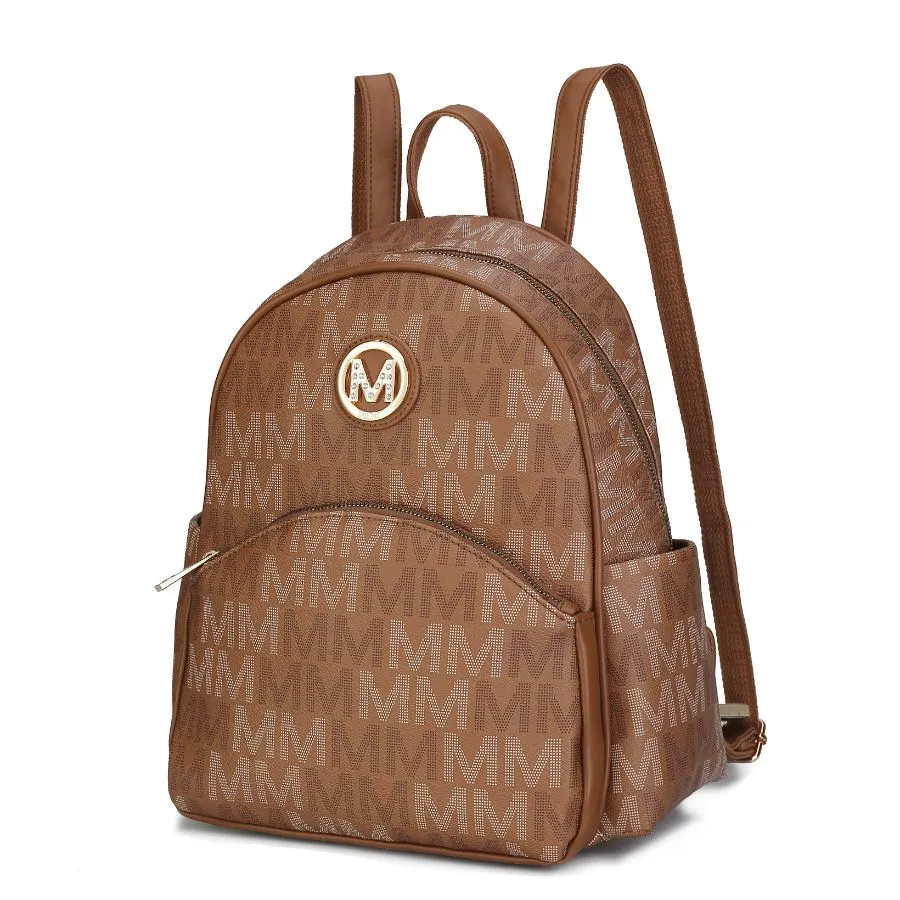 Palmer Vegan Leather Signature logo-print Womens Backpack