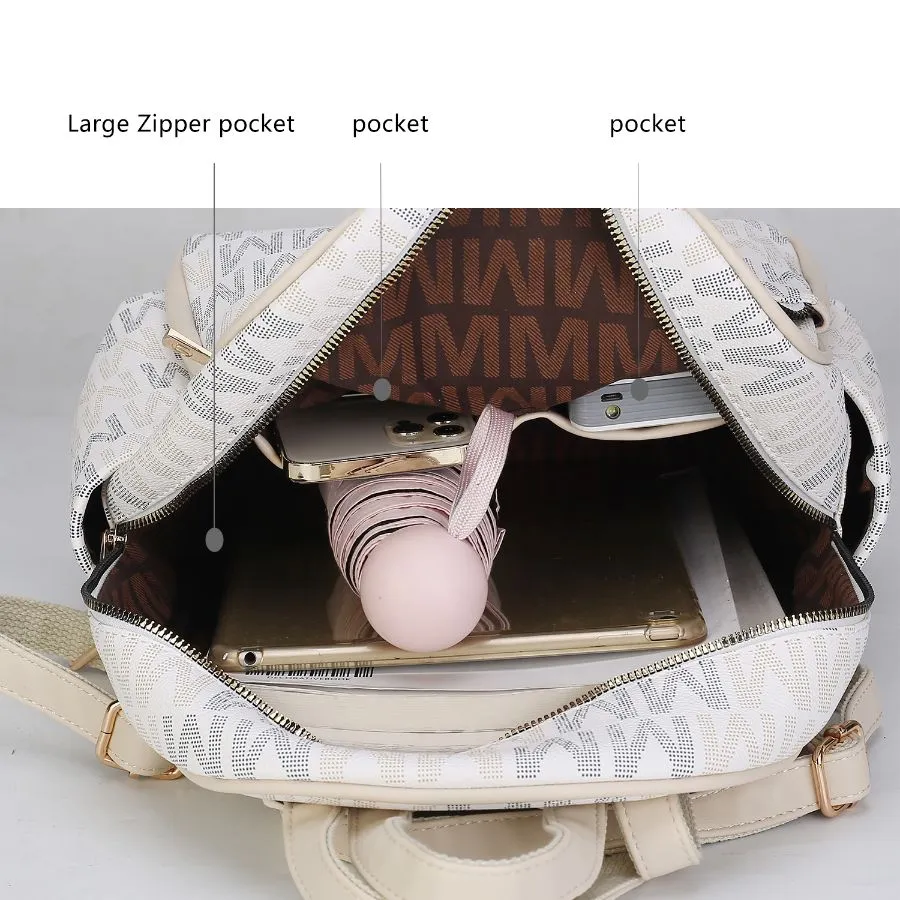 Palmer Vegan Leather Signature logo-print Womens Backpack
