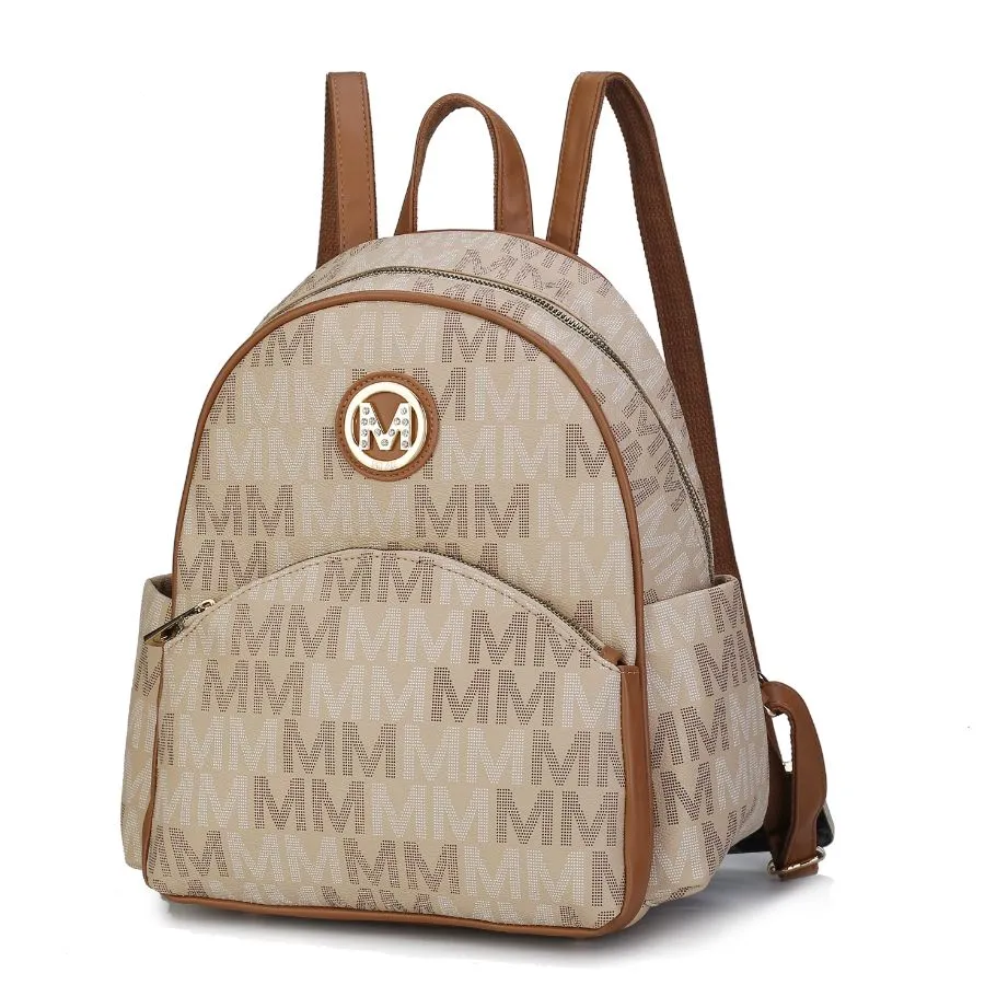 Palmer Vegan Leather Signature logo-print Womens Backpack