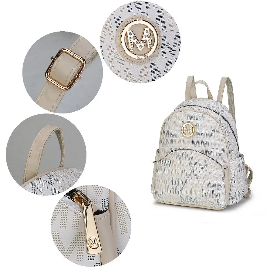 Palmer Vegan Leather Signature logo-print Womens Backpack