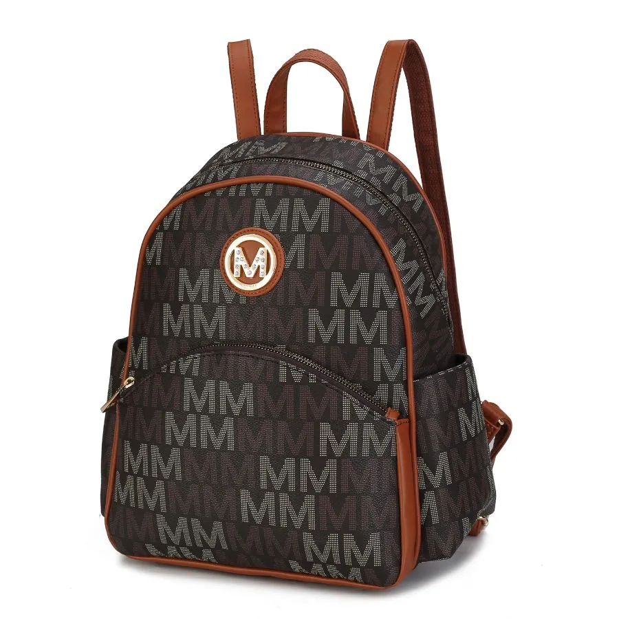 Palmer Vegan Leather Signature logo-print Womens Backpack