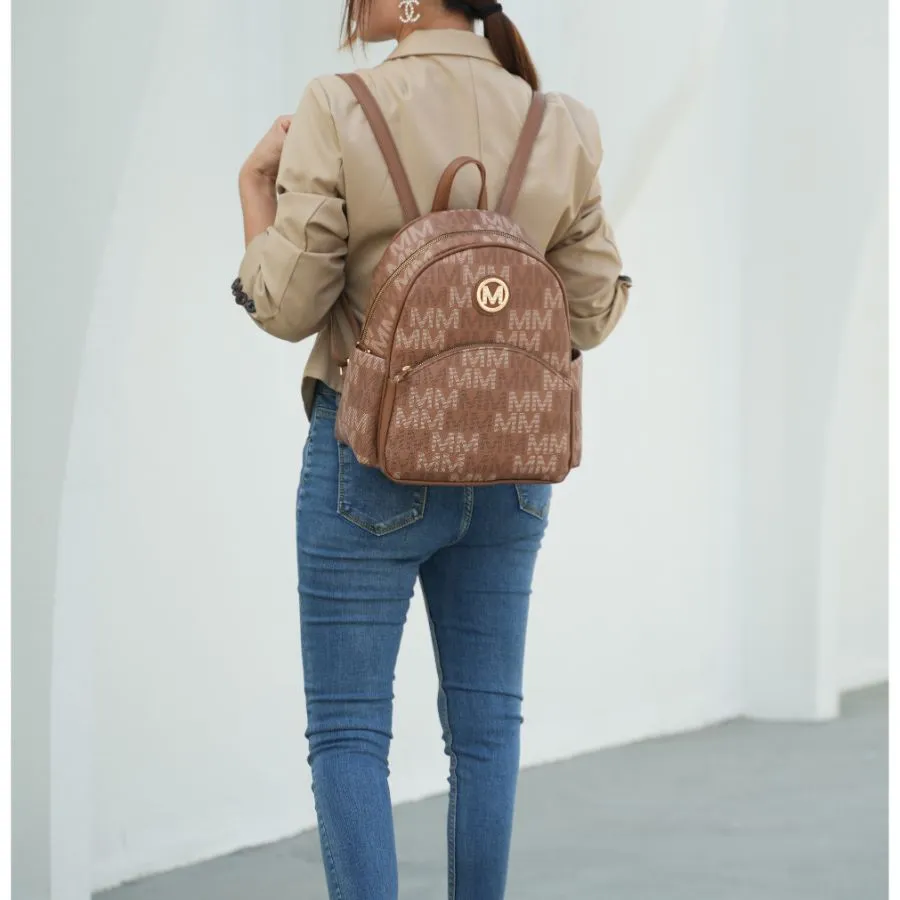 Palmer Vegan Leather Signature logo-print Womens Backpack