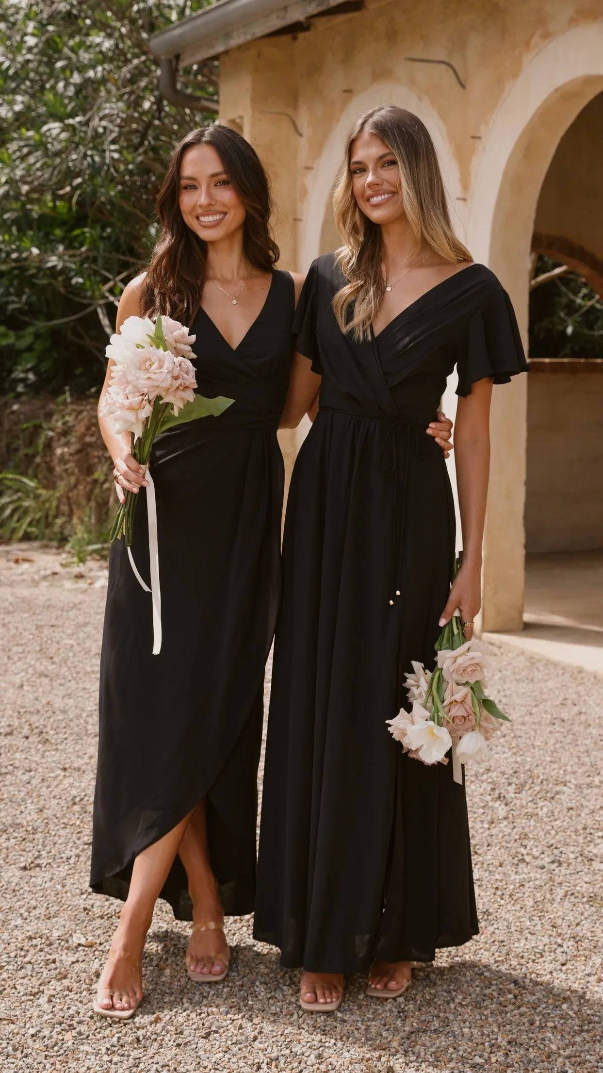 Pamela V Neck Maxi Dress - Black Billy J