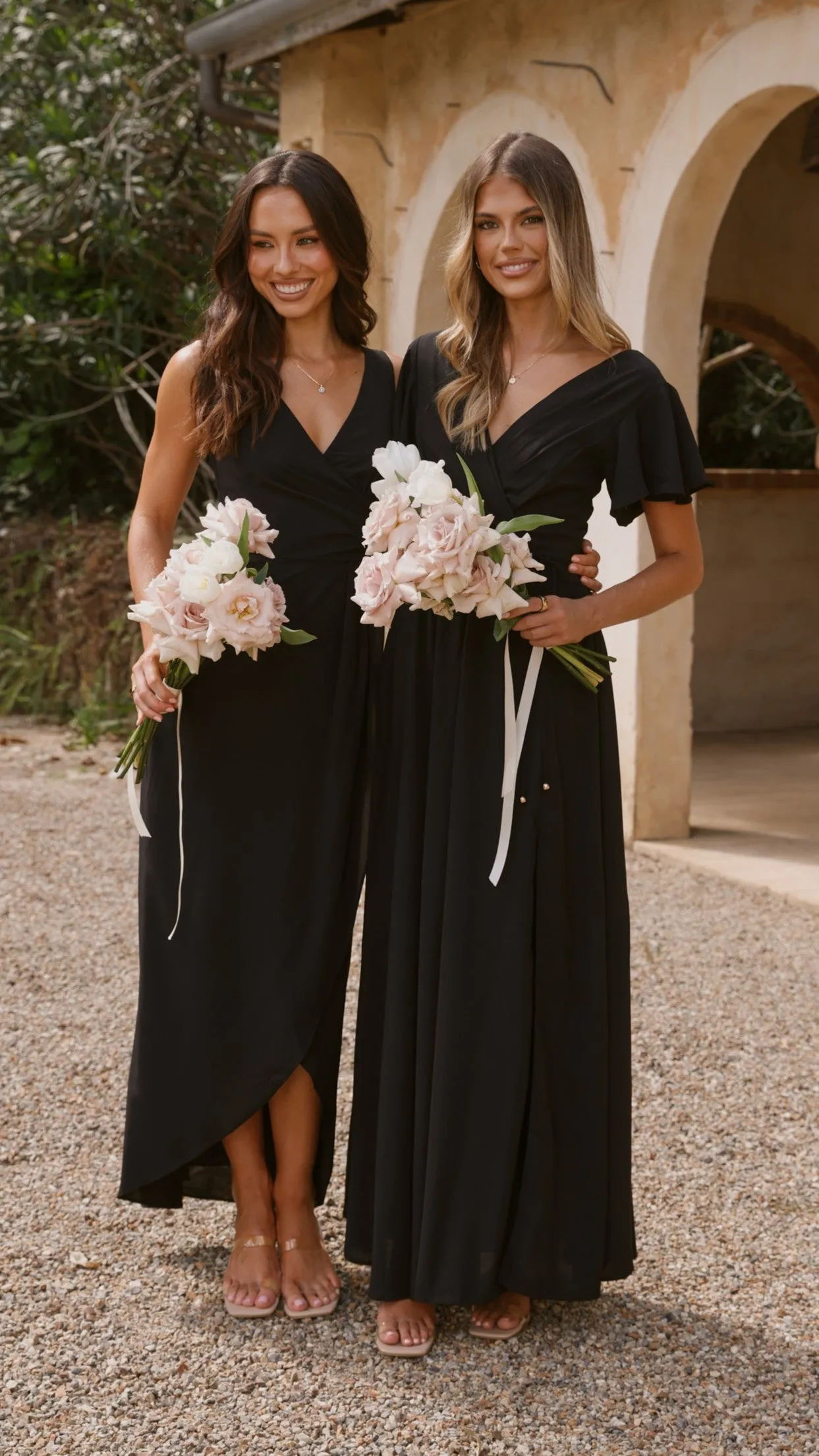 Pamela V Neck Maxi Dress - Black Billy J