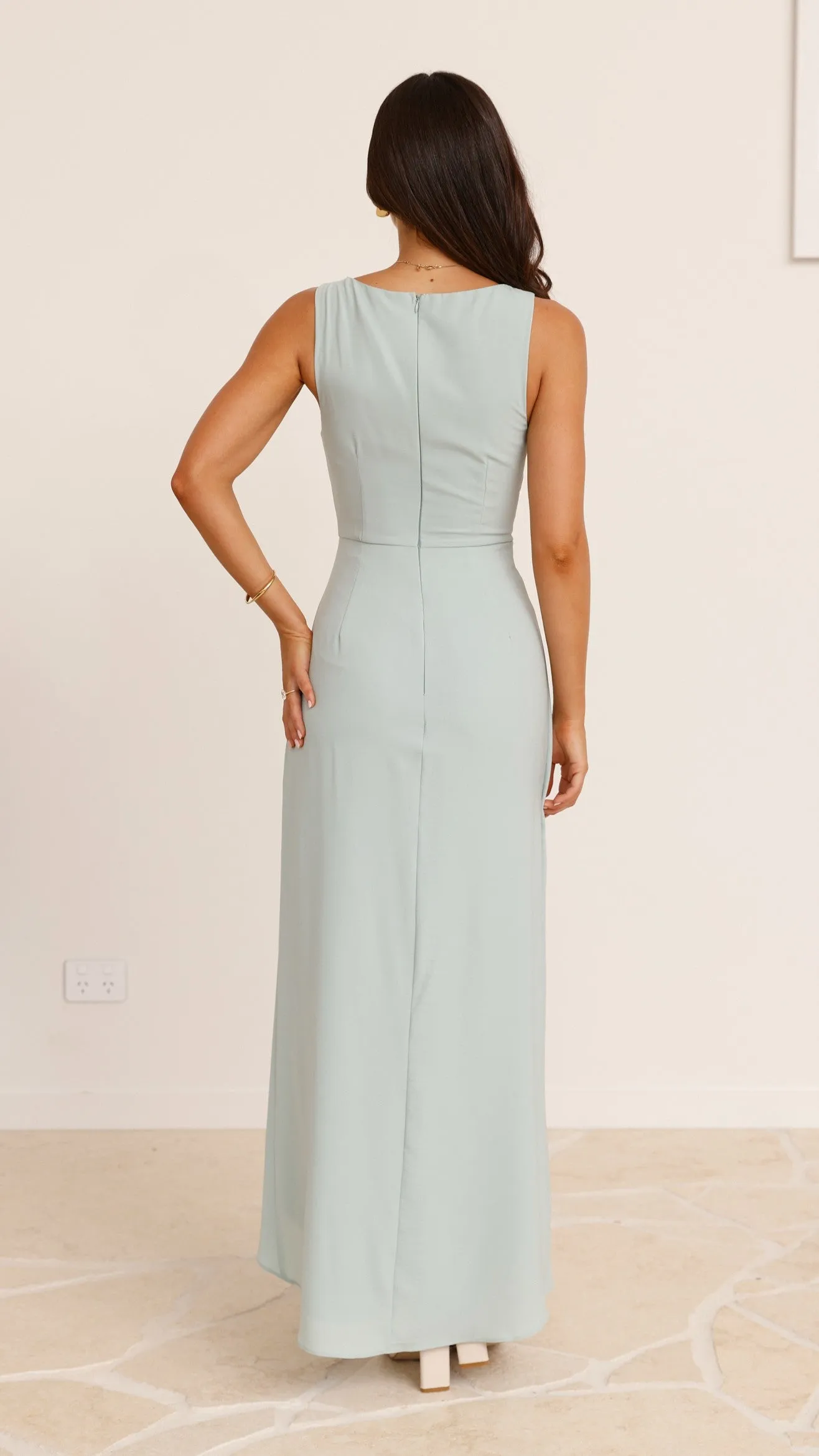 Pamela V Neck Maxi Dress - Sage Billy J