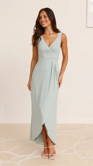 Pamela V Neck Maxi Dress - Sage Billy J