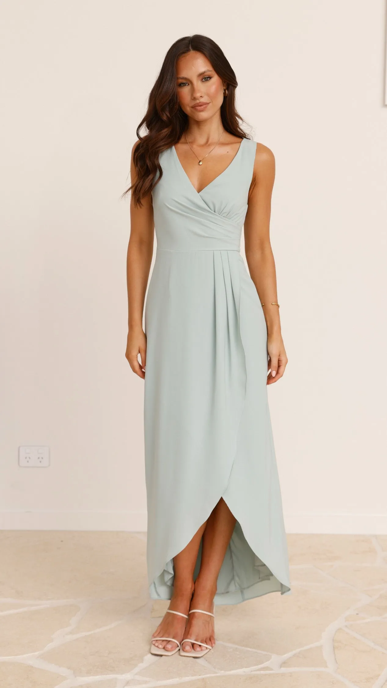 Pamela V Neck Maxi Dress - Sage Billy J