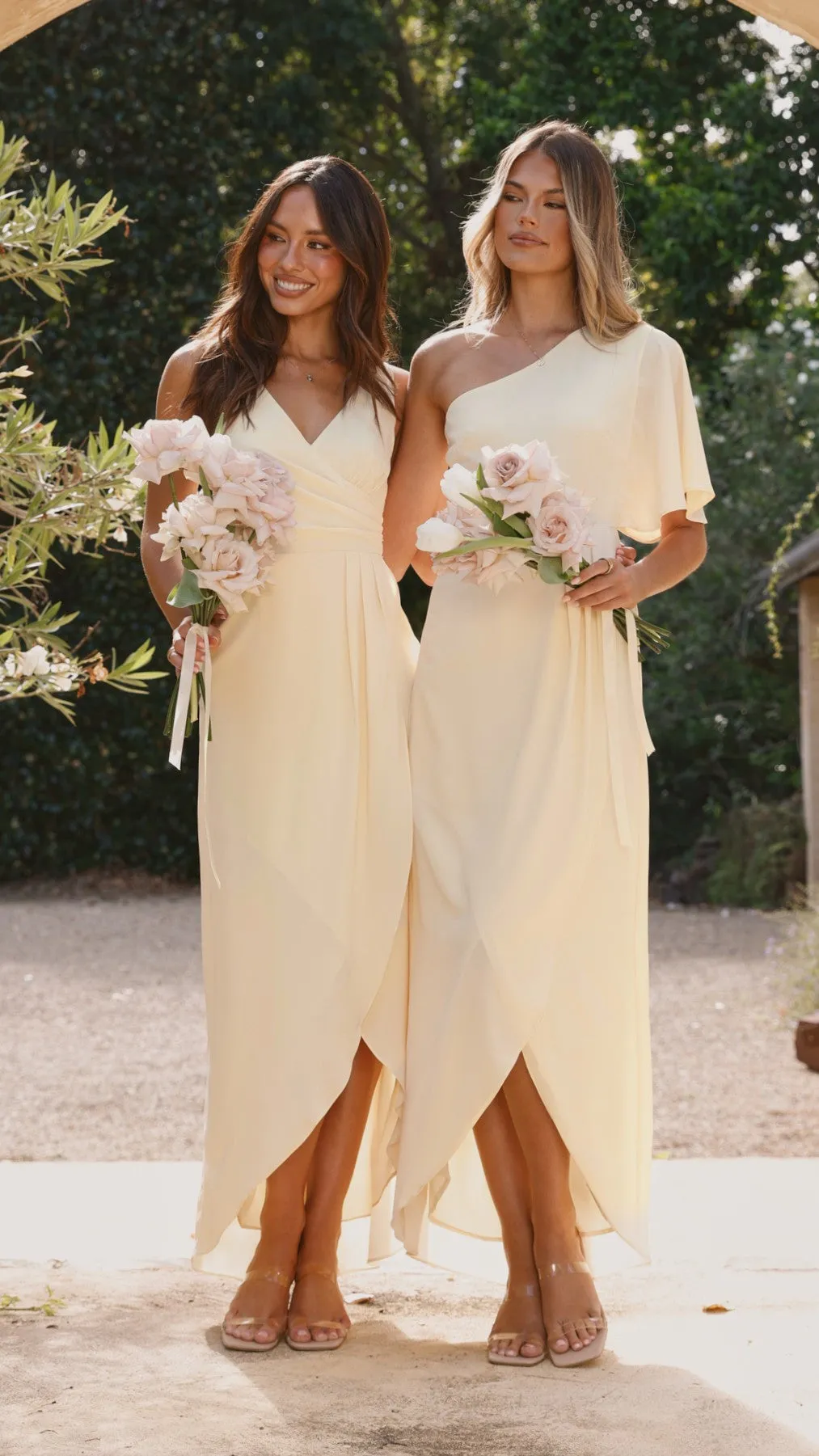 Pamela V Neck Maxi Dress - Yellow Billy J