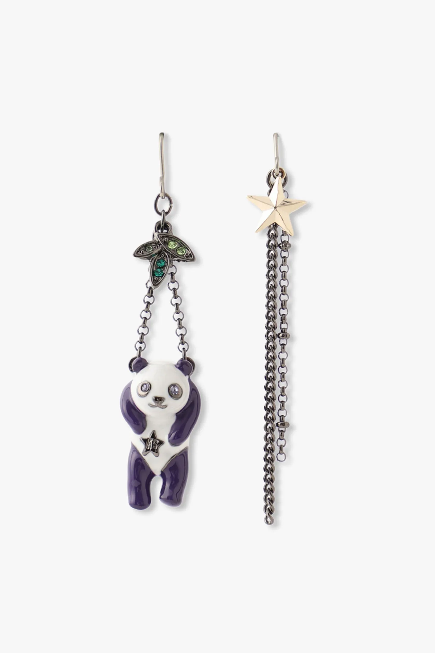 Panda Drop Chain Earrings Annasui