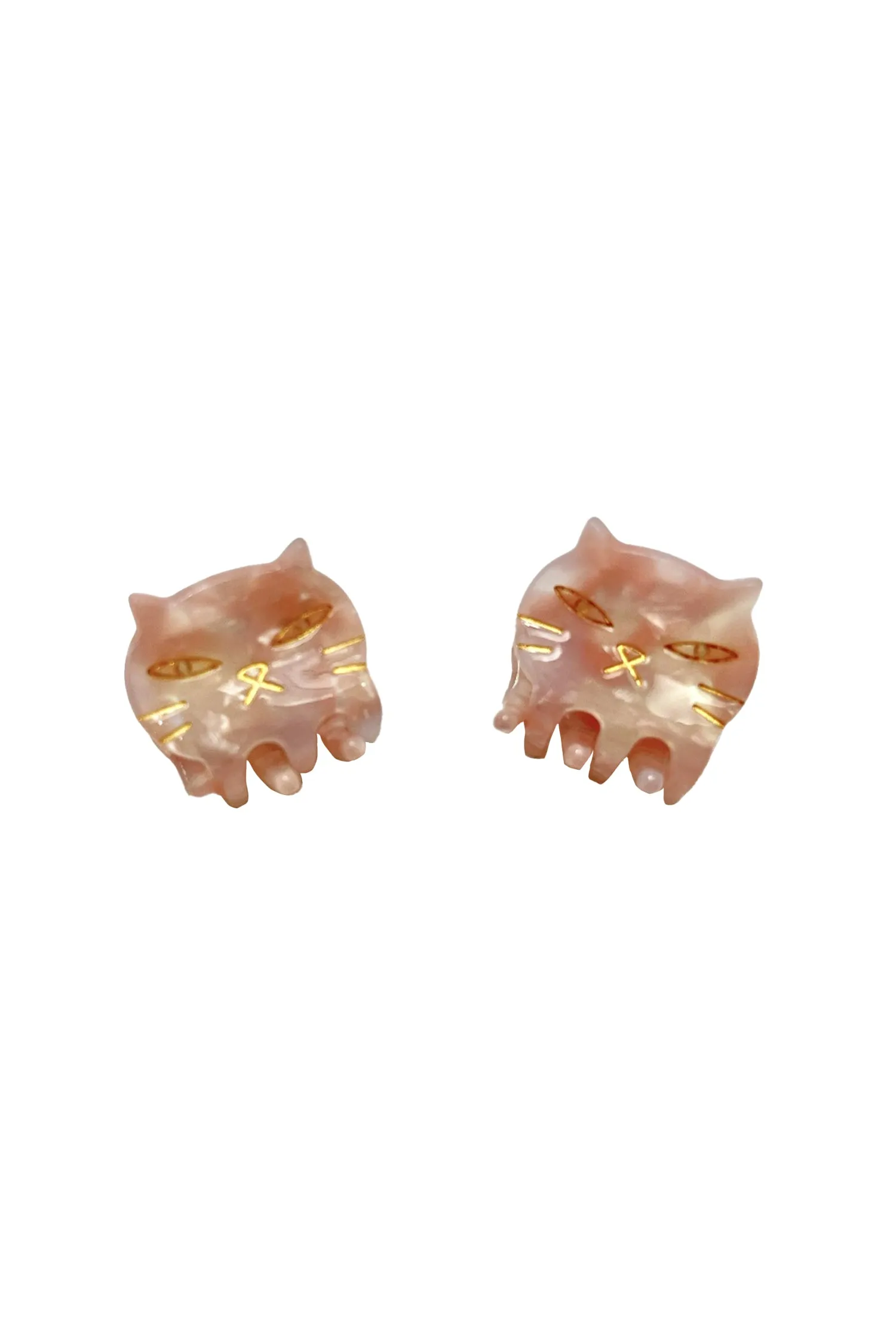 Pastel Meow Cat Jaw Clip Pair Rose Quartz Annasui