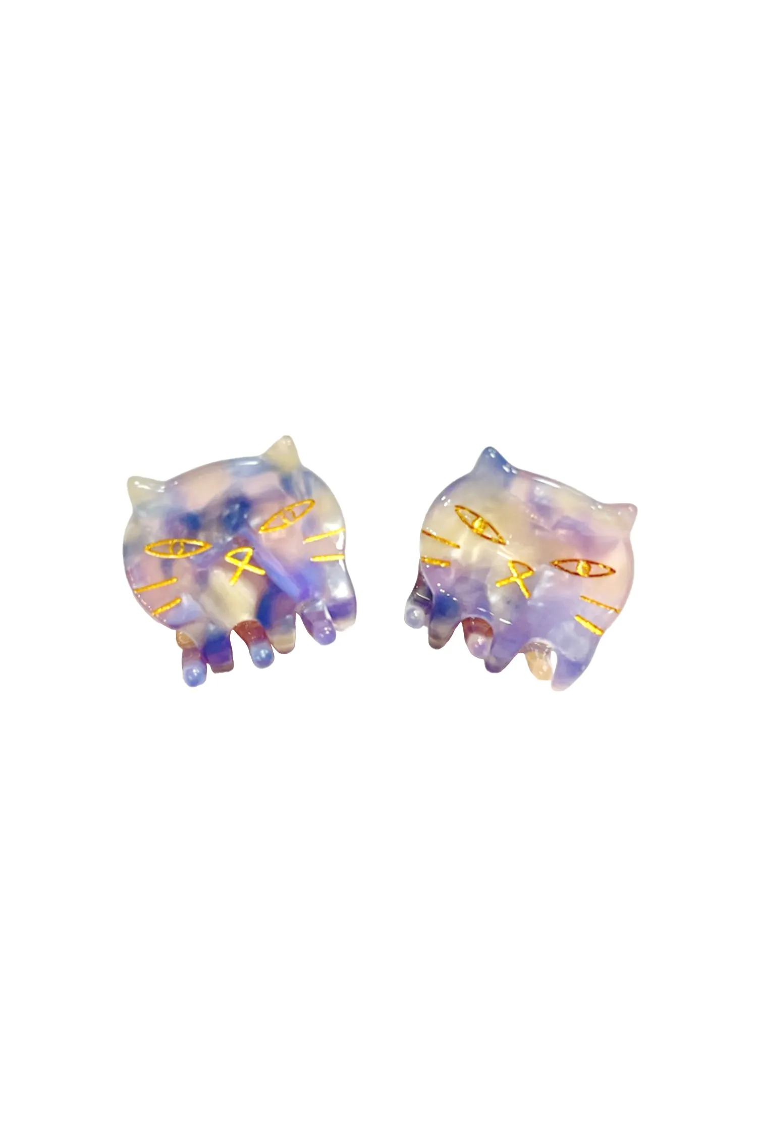 Pastel Meow Jaw Clip Pair Blue Lavender Annasui