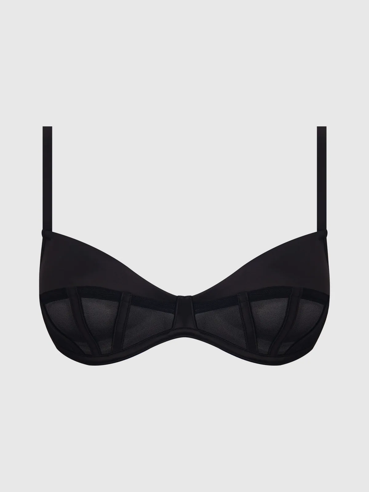 Petra Satin & Mesh Unlined Corset Cup Bra by Frederick's of Hollywood