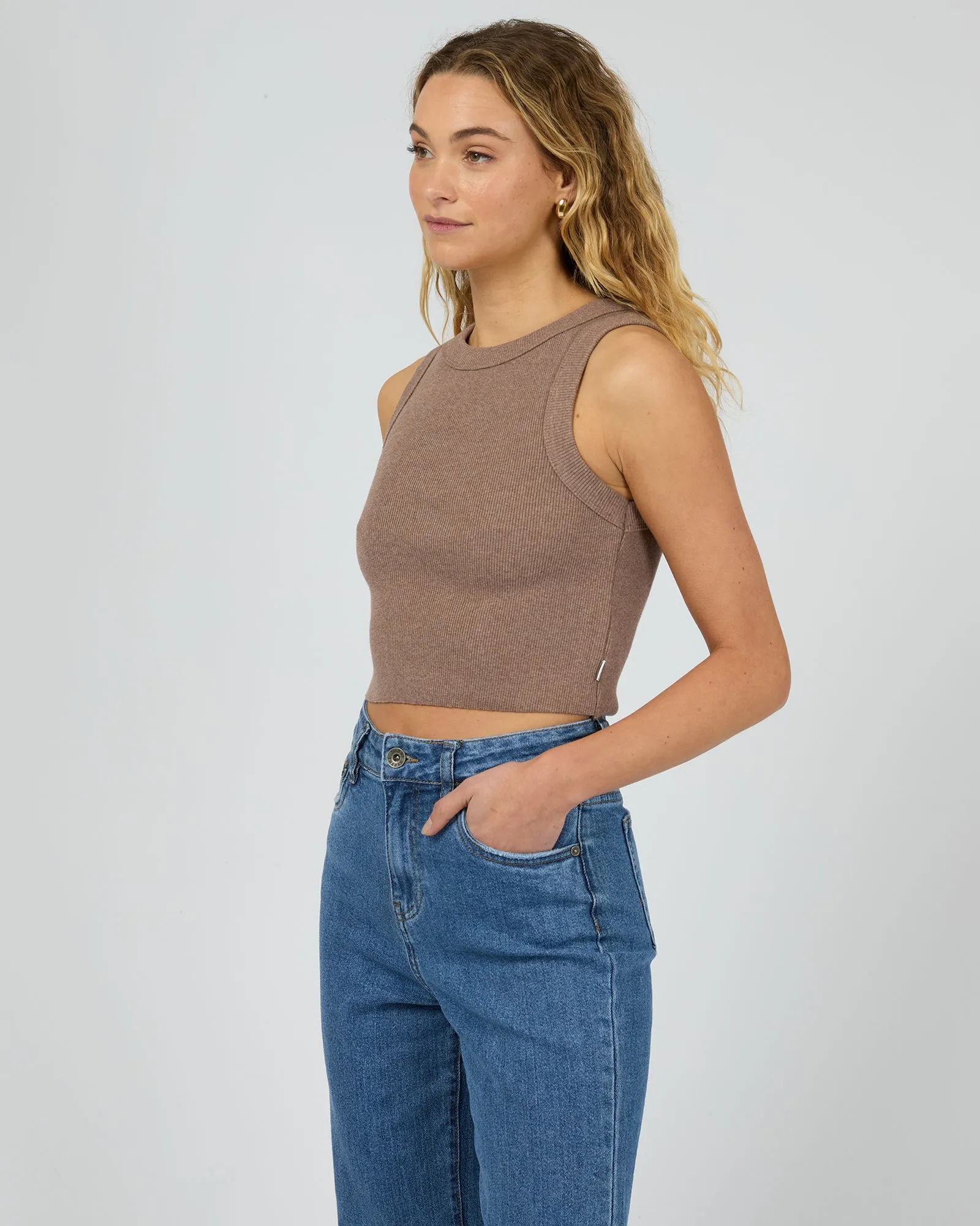 Pia Crop Tank Brown