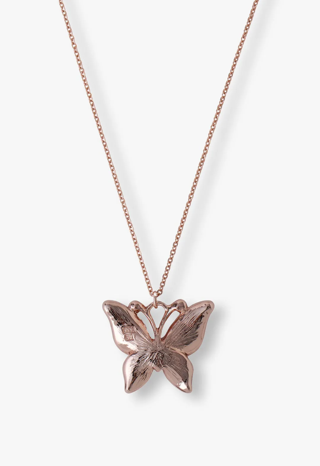 Pink & Lavender Butterfly Glow Necklace- Rose Gold Annasui