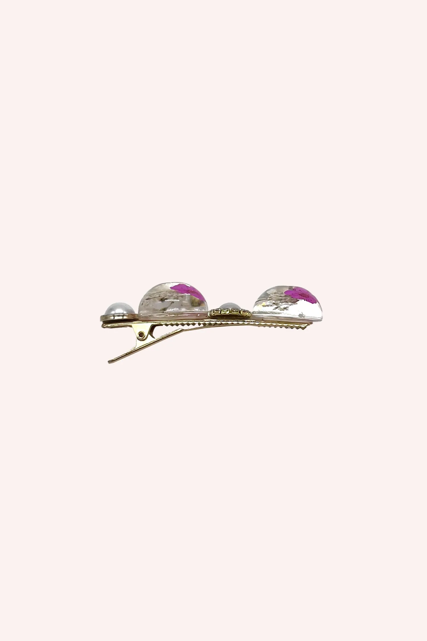 Pink Flower and Pearls Clamp Clip Annasui