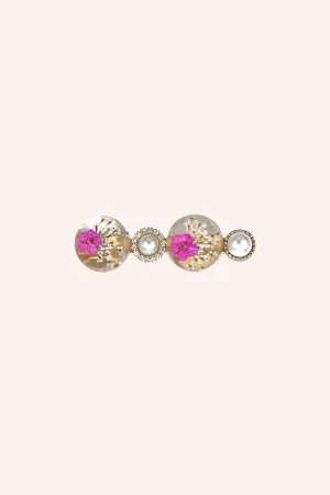 Pink Flower and Pearls Clamp Clip Annasui