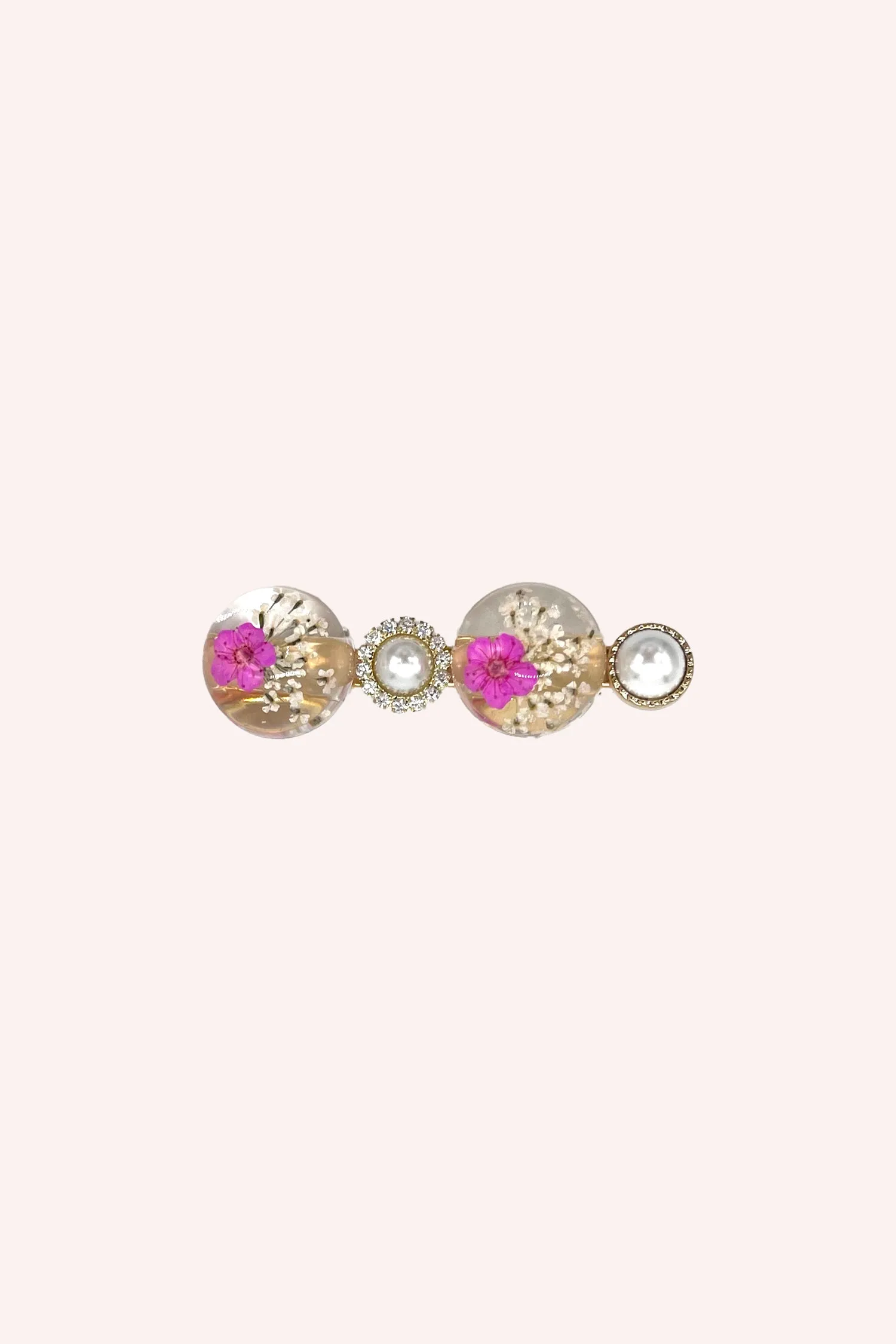 Pink Flower and Pearls Clamp Clip Annasui