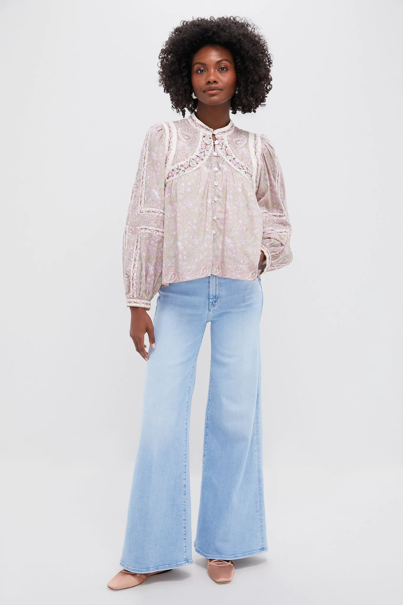 Pink Gislea Print Blouse