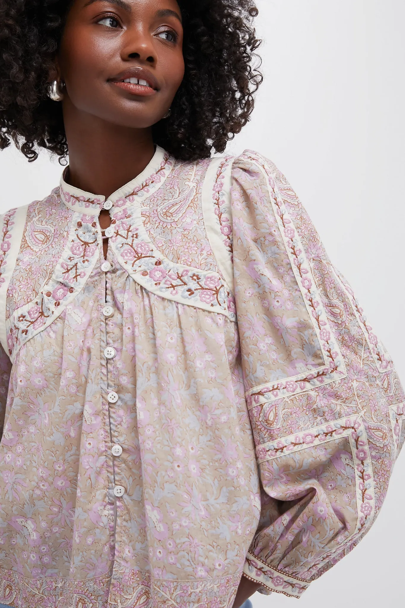 Pink Gislea Print Blouse