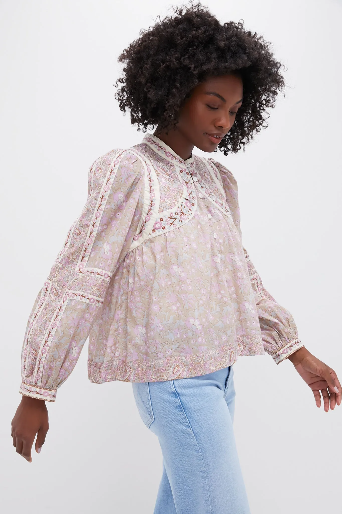 Pink Gislea Print Blouse