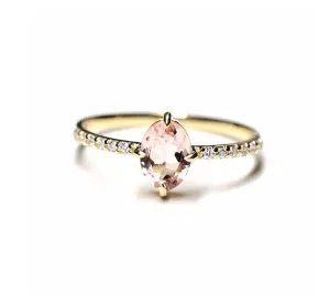 Pink Tourmaline Solitaire Ring