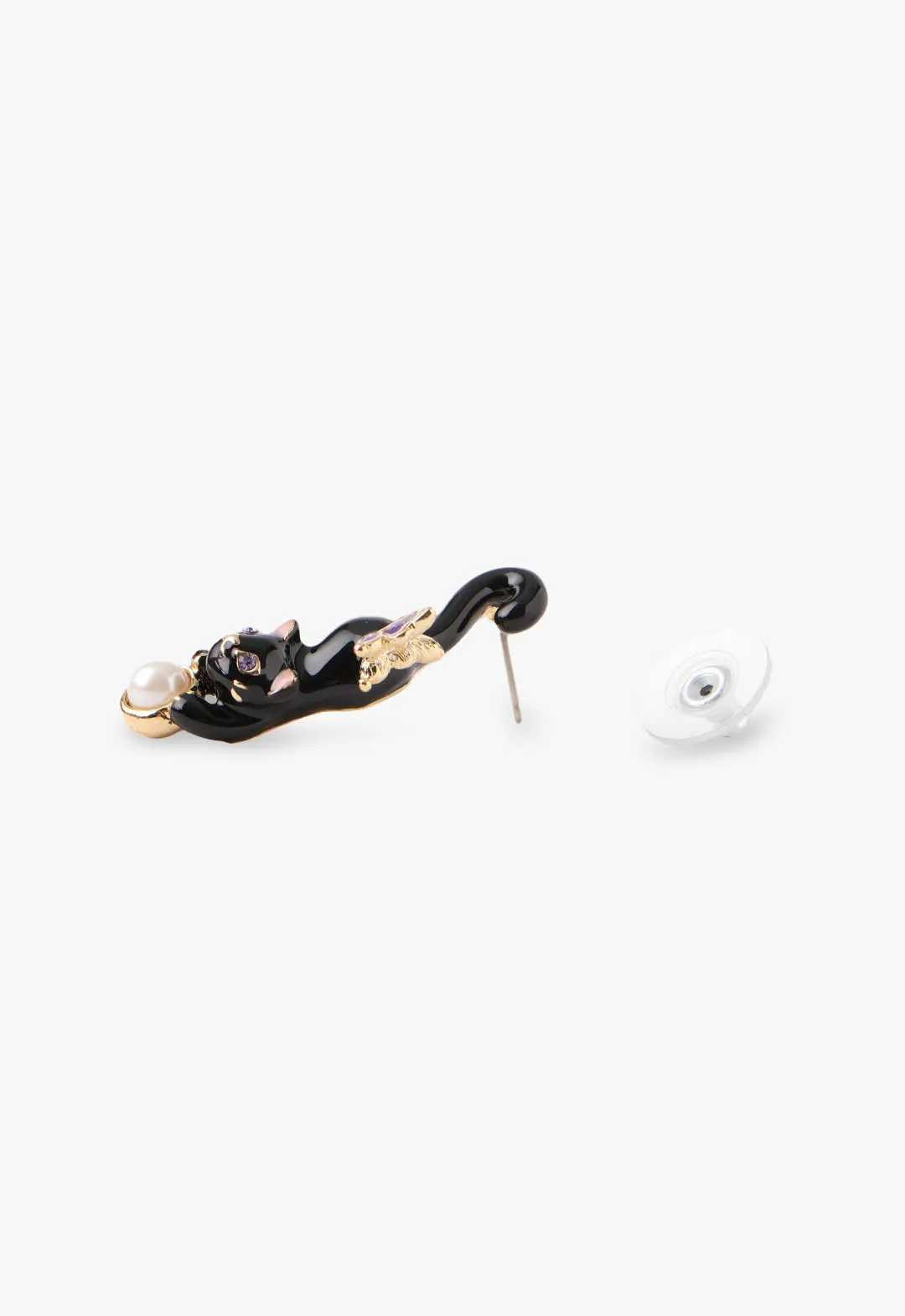 Playful Cat & Pearl Drop Earrings Annasui
