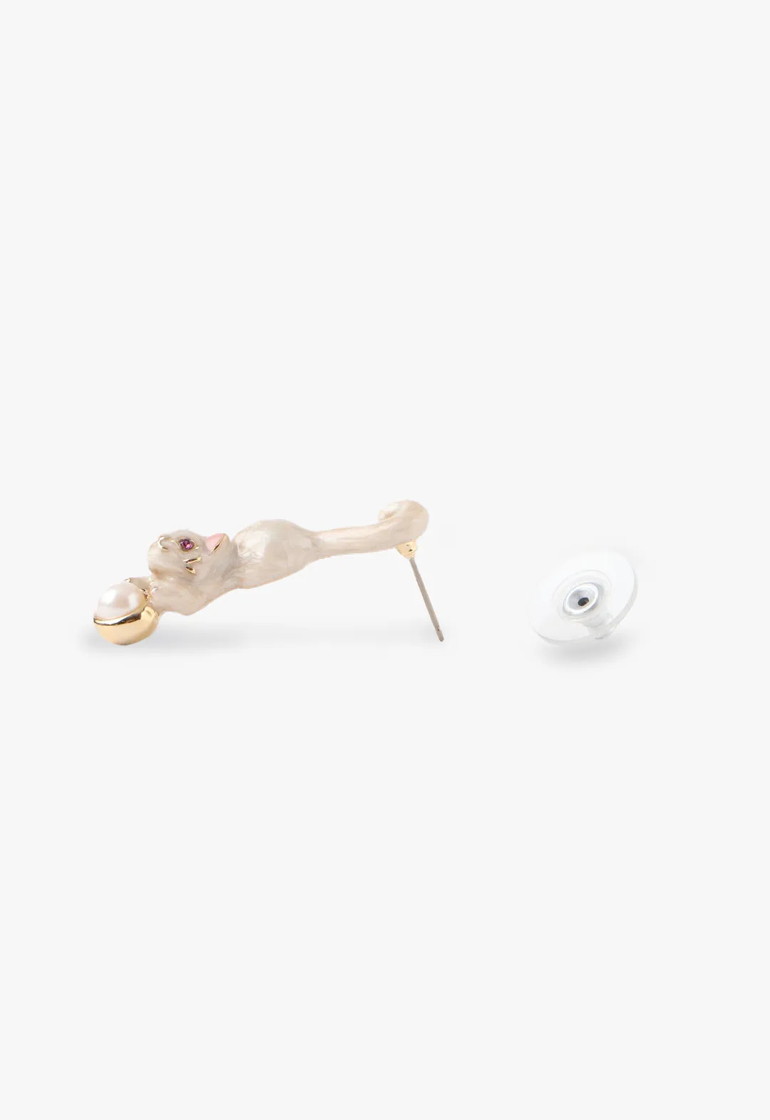 Playful Cat & Pearl Drop Earrings Annasui