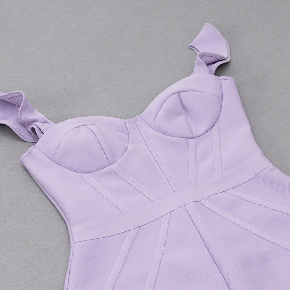 PLUS SIZE RUFFLE TRIM MERMAID HEM BUSTIER MAXI DRESS Gloria Lanvin