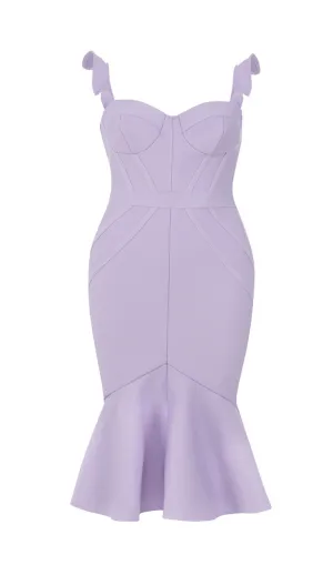 PLUS SIZE RUFFLE TRIM MERMAID HEM BUSTIER MAXI DRESS Gloria Lanvin