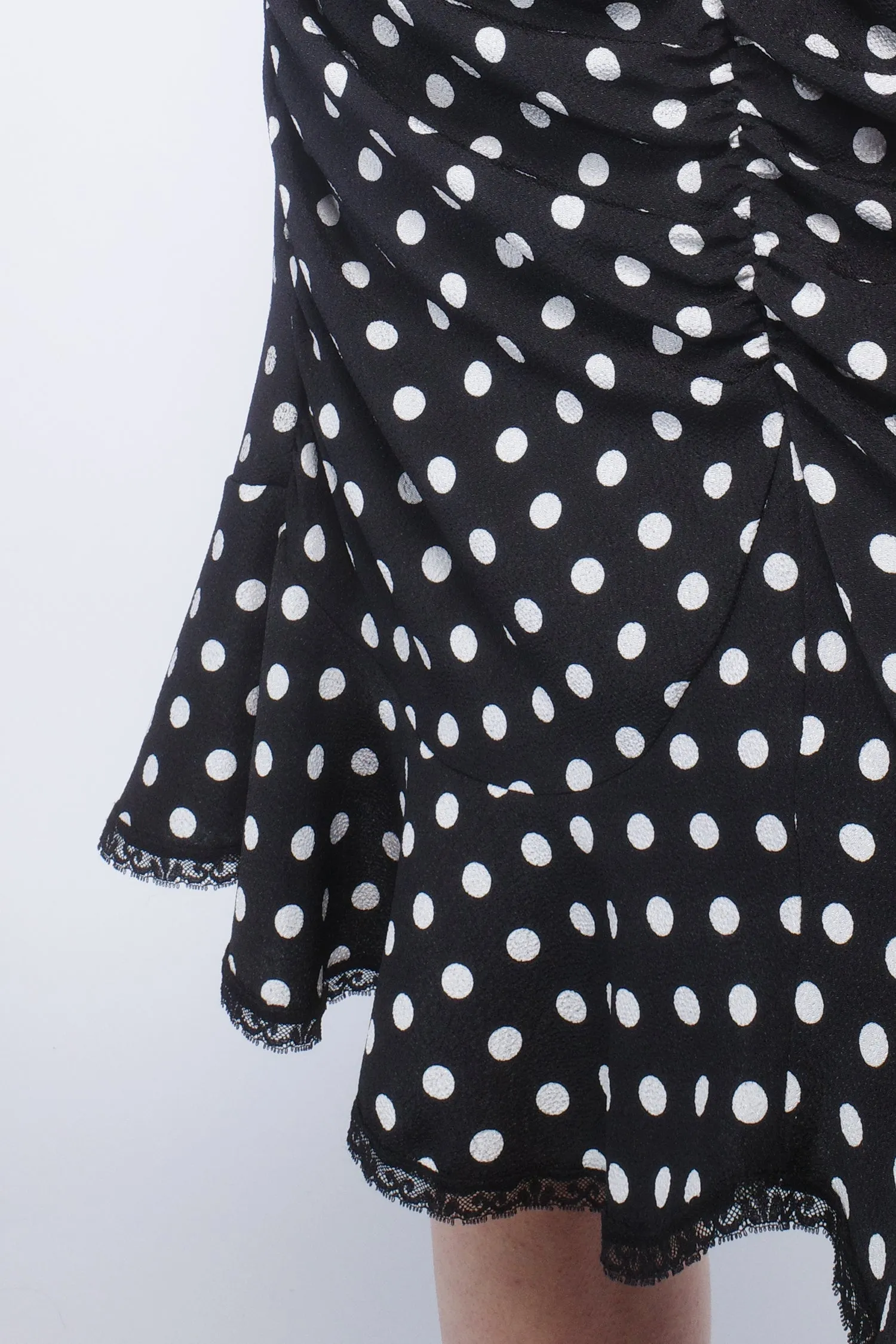 Polka Dot Ruched Skirt Annasui
