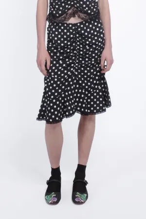Polka Dot Ruched Skirt Annasui