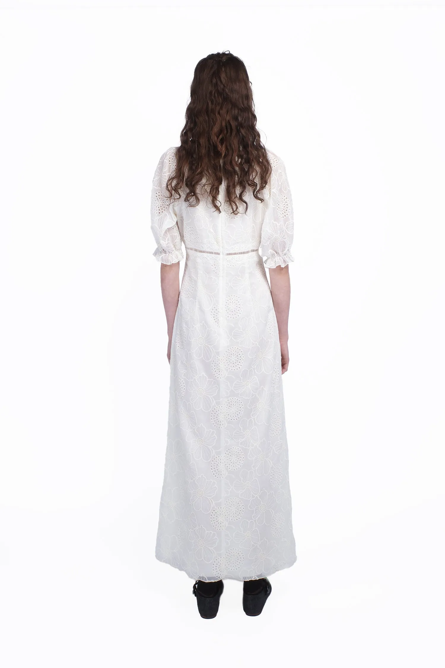 Poppy Embroidered Chiffon Dress Annasui