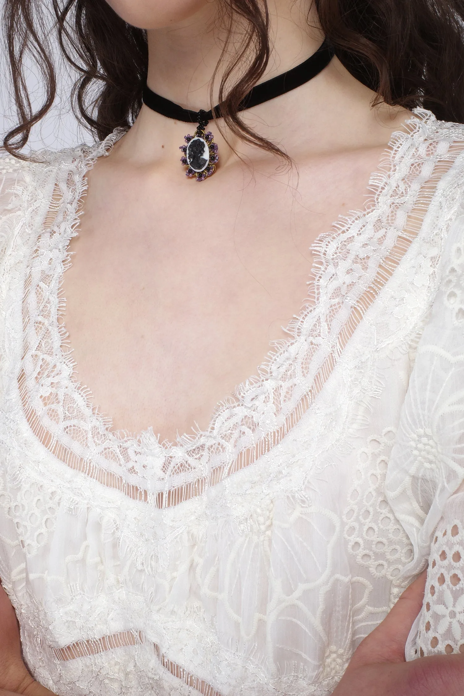 Poppy Embroidered Chiffon Dress Annasui