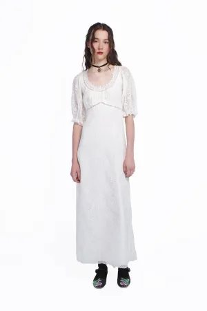 Poppy Embroidered Chiffon Dress Annasui