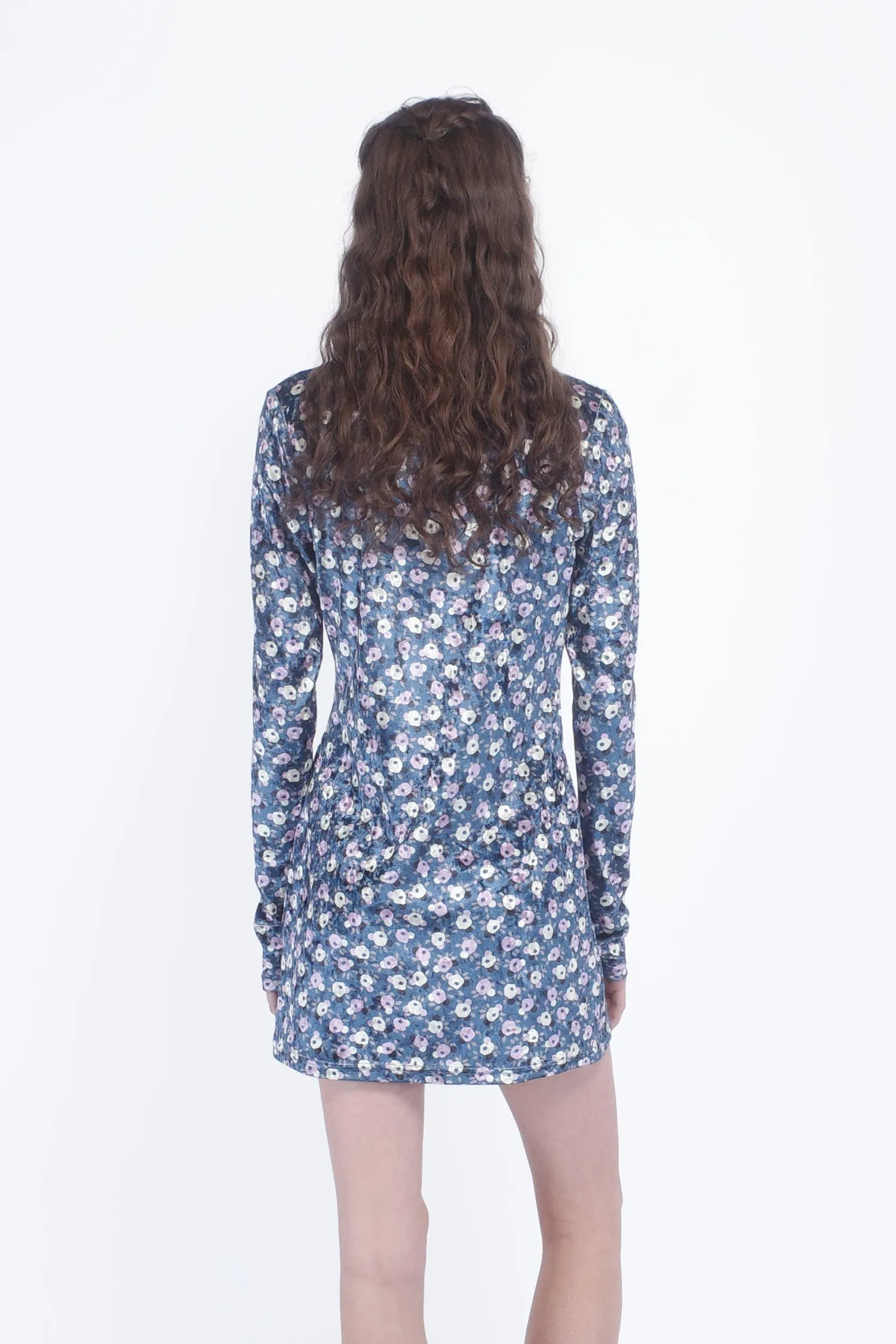 Posie Stretch Velvet Turtleneck Dress Annasui