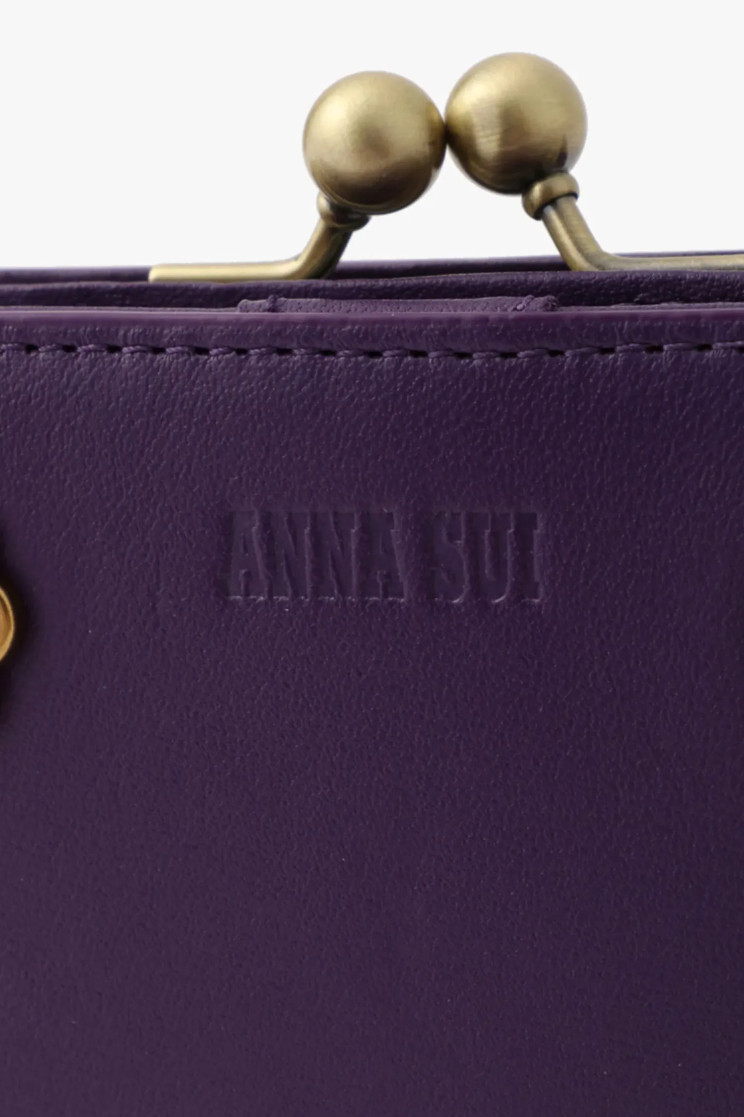 Purple Retro Button Small Wallet Annasui