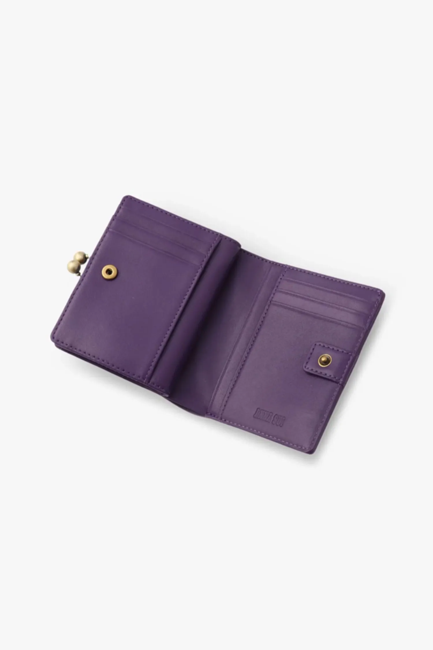 Purple Retro Button Small Wallet Annasui