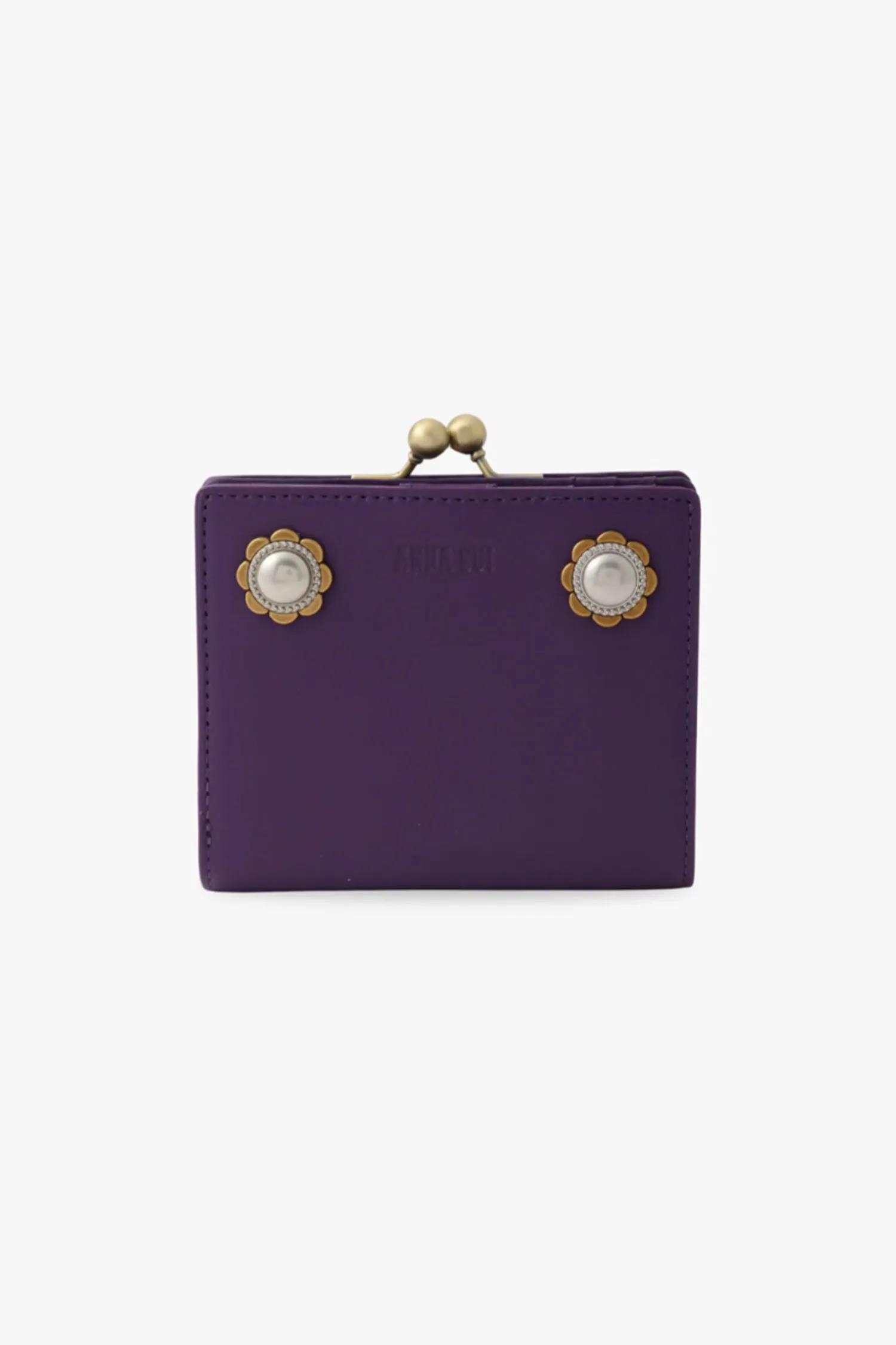 Purple Retro Button Small Wallet Annasui