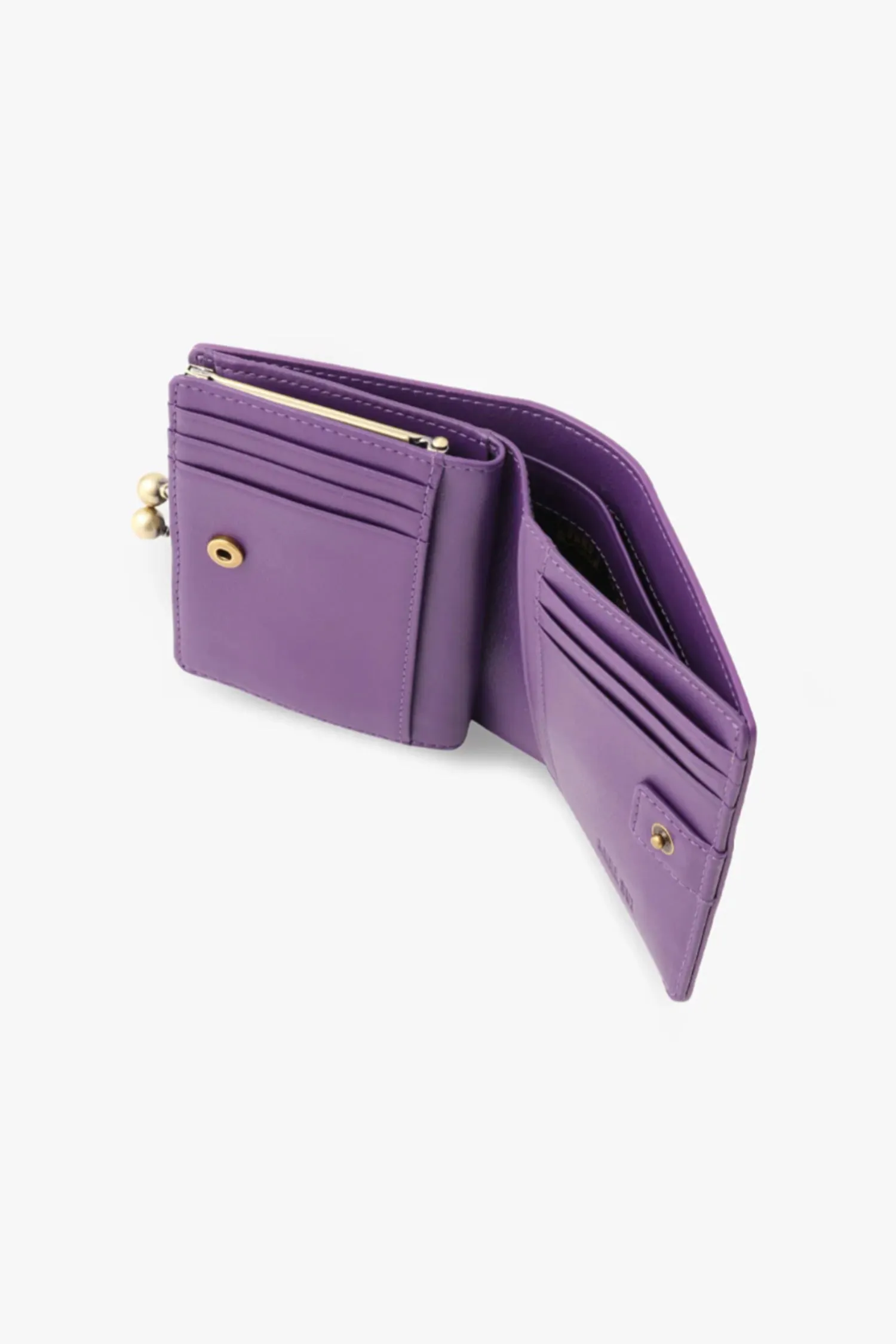 Purple Retro Button Small Wallet Annasui